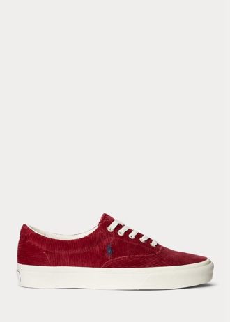 Zapatillas de pana Ralph Lauren Keaton rojas para hombre