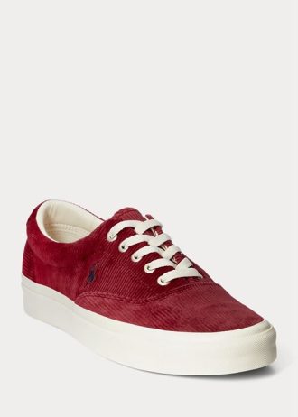 Zapatillas de pana Ralph Lauren Keaton rojas para hombre