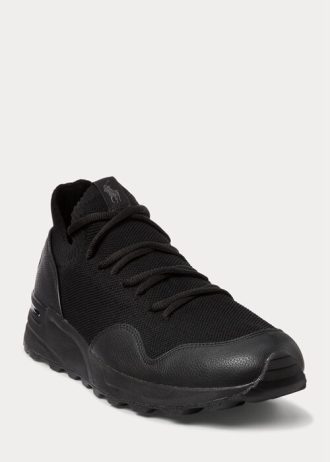 Zapatillas de punto Ralph Lauren Trackster 200II negras para hombre