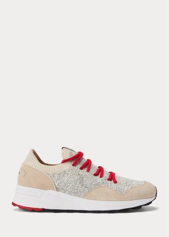 Zapatillas de punto Ralph Lauren Trackster 200II para hombre en gris claro