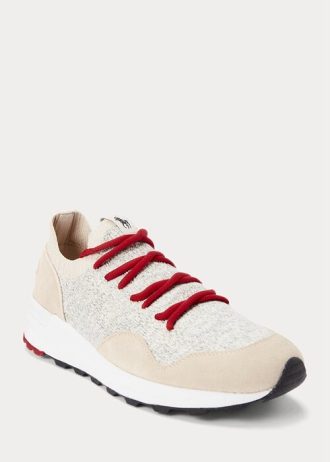 Zapatillas de punto Ralph Lauren Trackster 200II para hombre en gris claro