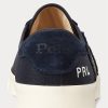 Zapatillas de sarga con parche del logotipo Ralph Lauren Nelson para hombre en azul marino