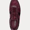 Zapatillas Ralph Lauren Colten de piel y ante con relieve para mujer, color morado Zapatillas Ralph Lauren Colten de piel y ante con relieve para mujer, color morado