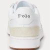 Zapatillas Ralph Lauren Court de piel y ante para hombre, color blanco y azul marino