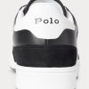 Zapatillas Ralph Lauren Court de piel y ante para hombre, color negro y blanco