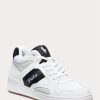 Zapatillas Ralph Lauren Court Mid Pro para hombre, color blanco y gris