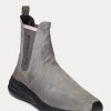 Zapatillas Ralph Lauren de ante sin cordones para mujer en gris Zapatillas Ralph Lauren de ante sin cordones para mujer en gris