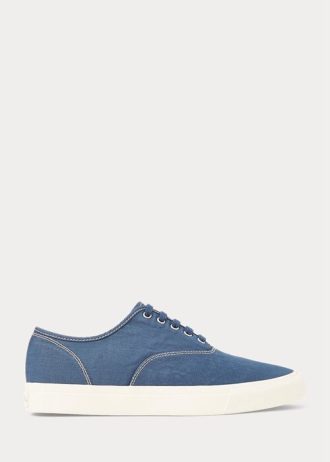 Zapatillas Ralph Lauren de lona azul real para hombre