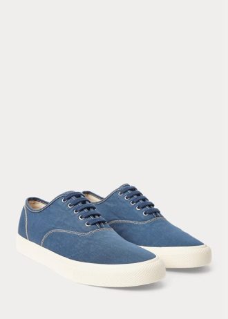 Zapatillas Ralph Lauren de lona azul real para hombre
