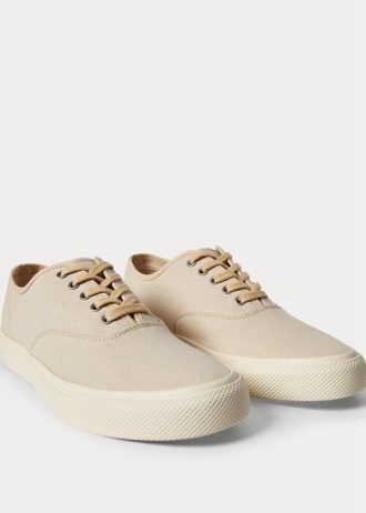 Zapatillas Ralph Lauren de lona beige para hombre