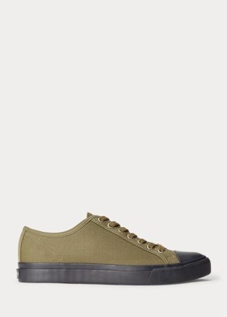 Zapatillas Ralph Lauren de lona color oliva para hombre