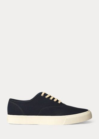 Zapatillas Ralph Lauren de lona índigo para mujer en azul marino