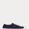 Zapatillas Ralph Lauren Essence 100 Canvas Cap-Toe para hombre en azul marino/rojo