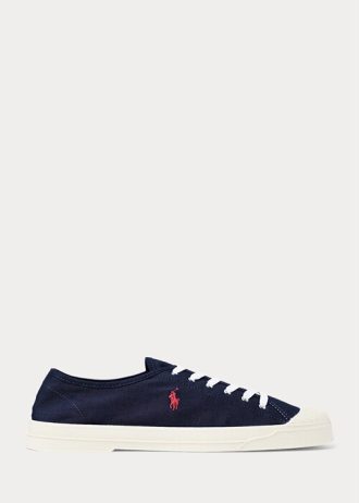Zapatillas Ralph Lauren Essence 100 Canvas Cap-Toe para hombre en azul marino/rojo