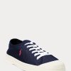 Zapatillas Ralph Lauren Essence 100 Canvas Cap-Toe para hombre en azul marino/rojo