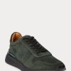 Zapatillas Ralph Lauren Ethan de ante de becerro verde oscuro para hombre Zapatillas Ralph Lauren Ethan de ante de becerro verde oscuro para hombre