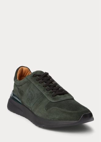 Zapatillas Ralph Lauren Ethan de ante de becerro verde oscuro para hombre Zapatillas Ralph Lauren Ethan de ante de becerro verde oscuro para hombre