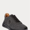 Zapatillas Ralph Lauren Ethan de franela de lana en gris oscuro para hombre Zapatillas Ralph Lauren Ethan de franela de lana en gris oscuro para hombre