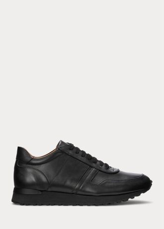 Zapatillas Ralph Lauren Ethan de piel de becerro negras para hombre Zapatillas Ralph Lauren Ethan de piel de becerro negras para hombre