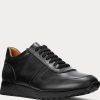 Zapatillas Ralph Lauren Ethan de piel de becerro negras para hombre Zapatillas Ralph Lauren Ethan de piel de becerro negras para hombre