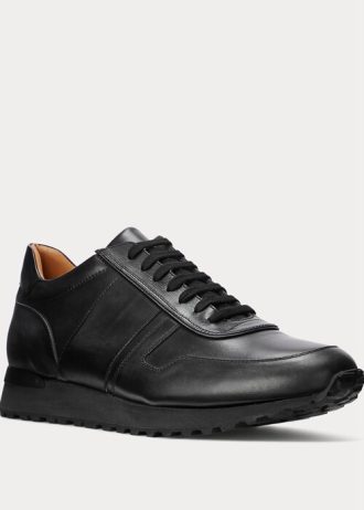 Zapatillas Ralph Lauren Ethan de piel de becerro negras para hombre Zapatillas Ralph Lauren Ethan de piel de becerro negras para hombre