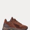 Zapatillas Ralph Lauren Grayson de ante de becerro con cremallera para mujer, color marrón Zapatillas Ralph Lauren Grayson de ante de becerro con cremallera para mujer, color marrón
