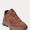 Zapatillas Ralph Lauren Grayson de ante de becerro con cremallera para mujer, color marrón Zapatillas Ralph Lauren Grayson de ante de becerro con cremallera para mujer, color marrón
