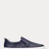 Zapatillas Ralph Lauren Haddley de piel sin cordones con logotipo para mujer en azul marino Zapatillas Ralph Lauren Haddley de piel sin cordones con logotipo para mujer en azul marino