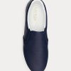 Zapatillas Ralph Lauren Haddley de piel sin cordones con logotipo para mujer en azul marino Zapatillas Ralph Lauren Haddley de piel sin cordones con logotipo para mujer en azul marino