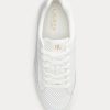 Zapatillas Ralph Lauren Hailey de piel perforada para mujer en color blanco Zapatillas Ralph Lauren Hailey de piel perforada para mujer en color blanco