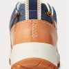 Zapatillas Ralph Lauren Harmon de cuero y mezclilla para hombre, color marrón/índigo Zapatillas Ralph Lauren Harmon de cuero y mezclilla para hombre, color marrón/índigo