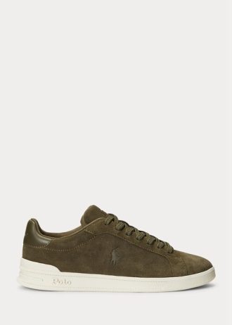 Zapatillas Ralph Lauren Heritage Court II de ante verde para hombre Zapatillas Ralph Lauren Heritage Court II de ante verde para hombre