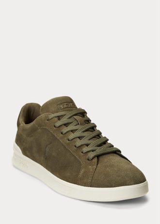 Zapatillas Ralph Lauren Heritage Court II de ante verde para hombre Zapatillas Ralph Lauren Heritage Court II de ante verde para hombre