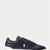 Zapatillas Ralph Lauren Heritage Court II de cuero para hombre en azul marino y blanco