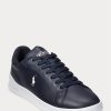 Zapatillas Ralph Lauren Heritage Court II de cuero para hombre en azul marino y blanco
