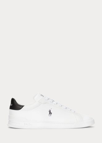 Zapatillas Ralph Lauren Heritage Court II de piel para hombre, color blanco y negro Zapatillas Ralph Lauren Heritage Court II de piel para hombre, color blanco y negro