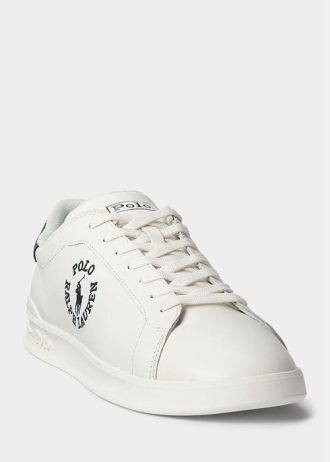 Zapatillas Ralph Lauren Heritage Court II de piel para hombre, color blanco y negro Zapatillas Ralph Lauren Heritage Court II de piel para hombre, color blanco y negro
