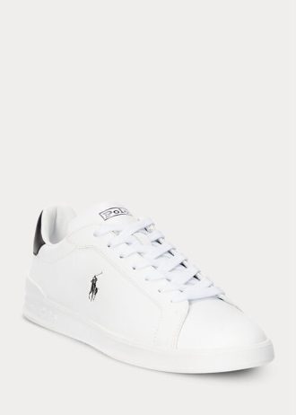 Zapatillas Ralph Lauren Heritage Court II de piel para hombre, color blanco y negro Zapatillas Ralph Lauren Heritage Court II de piel para hombre, color blanco y negro