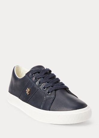 Zapatillas Ralph Lauren Janson II de piel napa para mujer en color azul marino Zapatillas Ralph Lauren Janson II de piel napa para mujer en color azul marino