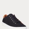 Zapatillas Ralph Lauren Jermain Pique para hombre, color negro y marrón Zapatillas Ralph Lauren Jermain Pique para hombre, color negro y marrón