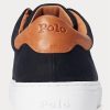 Zapatillas Ralph Lauren Jermain Pique para hombre, color negro y marrón Zapatillas Ralph Lauren Jermain Pique para hombre, color negro y marrón