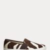 Zapatillas Ralph Lauren Jinny Haircalf sin cordones para mujer, color marrón Zapatillas Ralph Lauren Jinny Haircalf sin cordones para mujer, color marrón