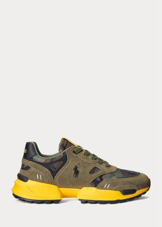 Zapatillas Ralph Lauren Jogger de ante y camuflaje antidesgarro para hombre, color verde/camuflaje Zapatillas Ralph Lauren Jogger de ante y camuflaje antidesgarro para hombre, color verde/camuflaje