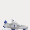 Zapatillas Ralph Lauren Jogger de ante y malla para hombre, color gris/azul real Zapatillas Ralph Lauren Jogger de ante y malla para hombre, color gris/azul real