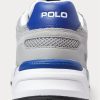 Zapatillas Ralph Lauren Jogger de ante y malla para hombre, color gris/azul real Zapatillas Ralph Lauren Jogger de ante y malla para hombre, color gris/azul real