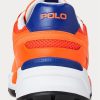 Zapatillas Ralph Lauren Jogger de ante y malla para hombre, color naranja/azul real Zapatillas Ralph Lauren Jogger de ante y malla para hombre, color naranja/azul real