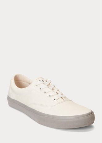 Zapatillas Ralph Lauren Keaton de sarga en blanco y gris para hombre Zapatillas Ralph Lauren Keaton de sarga en blanco y gris para hombre