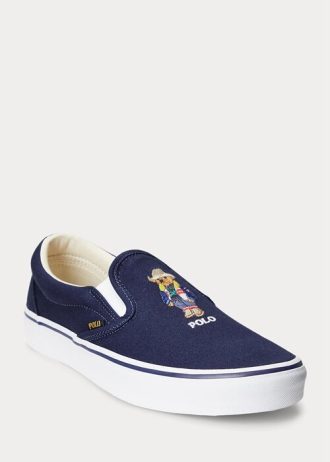Zapatillas Ralph Lauren Keaton Polo Bear sin cordones para hombre en azul marino Zapatillas Ralph Lauren Keaton Polo Bear sin cordones para hombre en azul marino