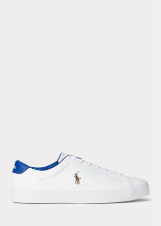 Zapatillas Ralph Lauren Longwood de cuero blancas para hombre