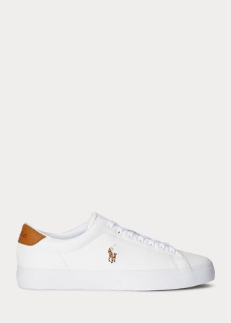 Zapatillas Ralph Lauren Longwood de cuero blancas para hombre Zapatillas Ralph Lauren Longwood de cuero blancas para hombre